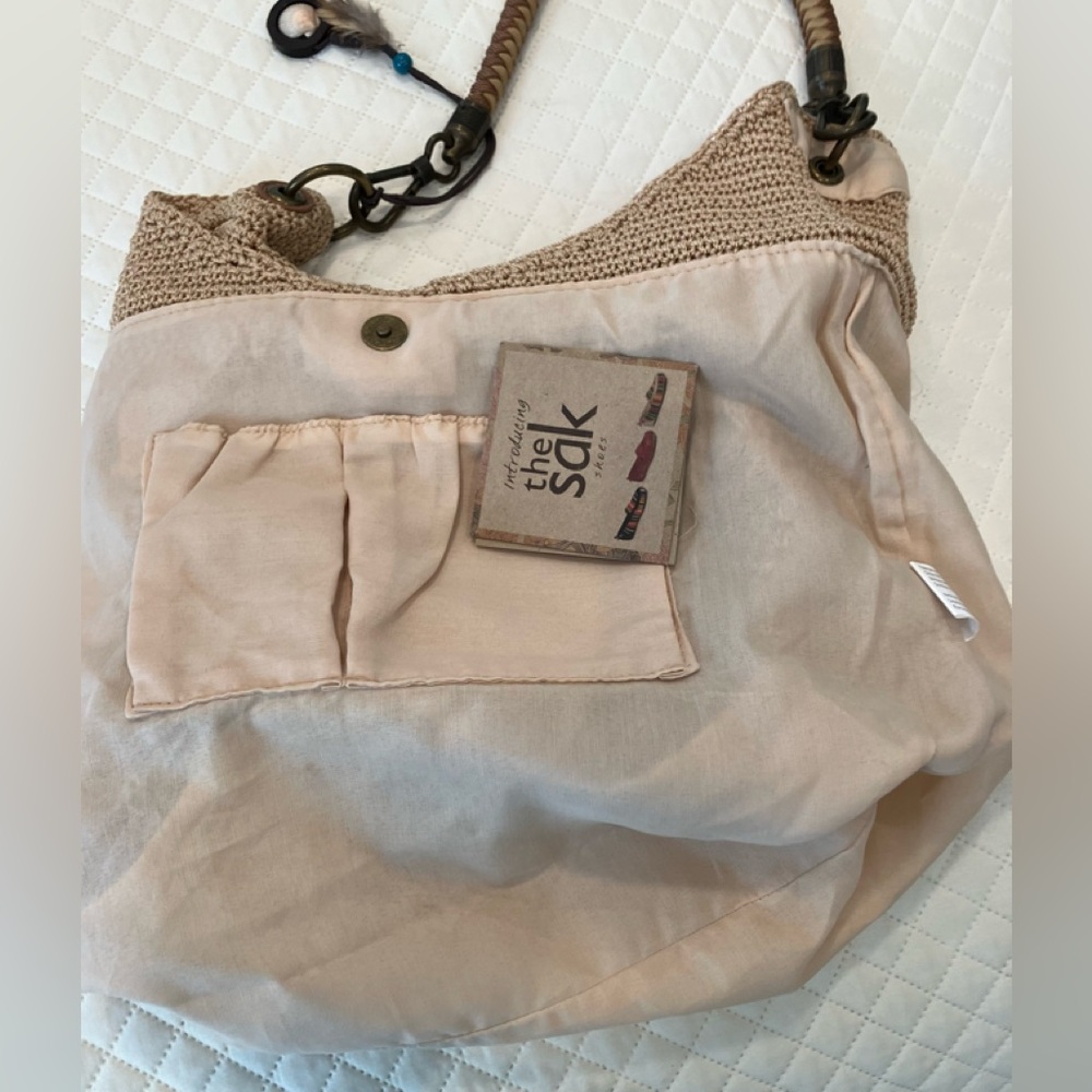 The Sak Beige Crochet Hobo Bag with Braided Handle - Picture 8 of 9